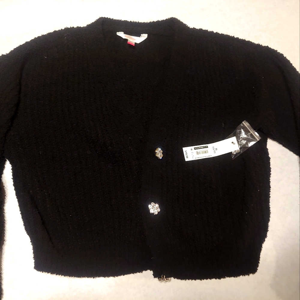 Crop Sweater Cardigan Black
